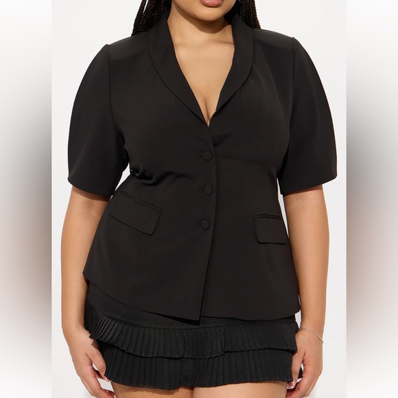 Fashion Nova Black Blazer Top - Picture 7 of 7